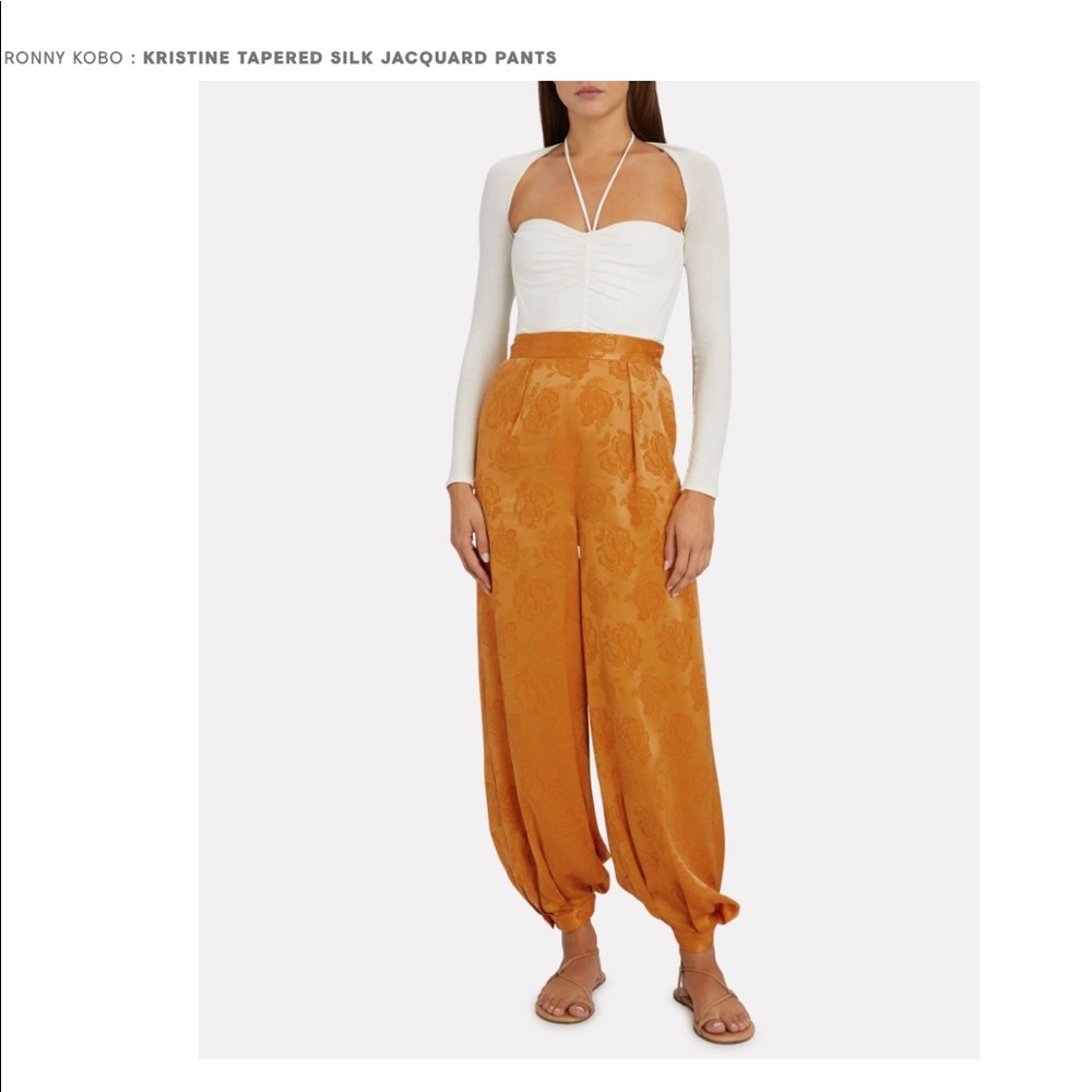 RONNY KOBO Kristine Tapered Silk Jacquard Pant NWT